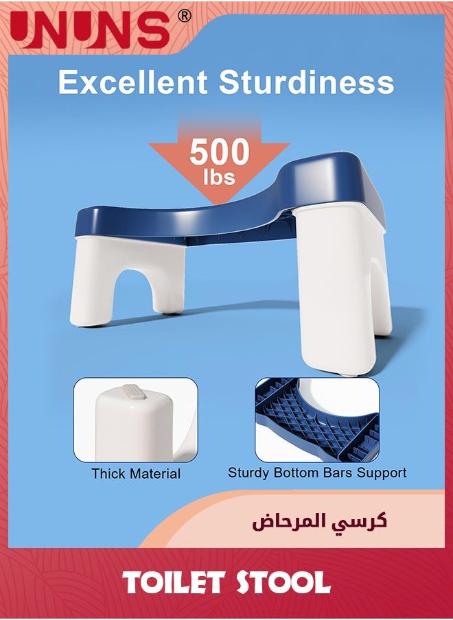UNUNS Toilet Stool,Stool Adult,Sturdy Plastic Toilet Step Stool For Adults,Portable Toilet Foot Stool For Bathroom,Potty Stool Squat For Kids Seniors,Easy To Wash,Blue  - Image 3