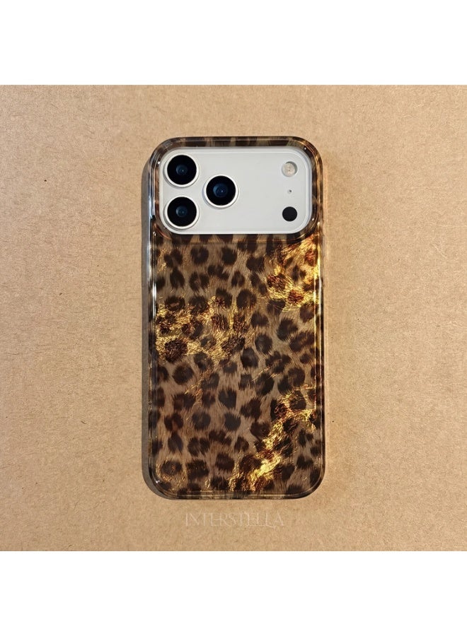 كفر iPhone 17 Pro، كفر هاتف بنقشة الفهد مع غطاء خلفي واقٍ، كفر نحيف وخفيف مقاوم للصدمات بستايل مايلارد مع حافة مرتفعة لحماية الكاميرا لهاتف Apple iPhone 17 Pro - Image 1