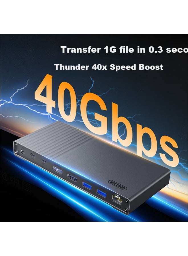 Superior Thunderbolt 4 Expansion Dock Tbt4 Thunderbolt Type-c Expansion 2.5g Gigabit Ethernet Port Pd Fast Charging 40gbps High Speed 8k Triple Display Compatible With Mac Mini M4/pro - Image 4