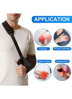 DAREU Arm Sling Shoulder Immobilizer for Left or Right Arm - Comfortable Relief for Shoulder & Elbow Injury, Rotator Cuff Surgery, Broken Wrist, Hand - Adjustable Padded Straps Fit Men & Women (Black)  - Image 2