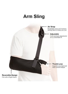 DAREU Arm Sling Shoulder Immobilizer for Left or Right Arm - Comfortable Relief for Shoulder & Elbow Injury, Rotator Cuff Surgery, Broken Wrist, Hand - Adjustable Padded Straps Fit Men & Women (Black)  - Image 4