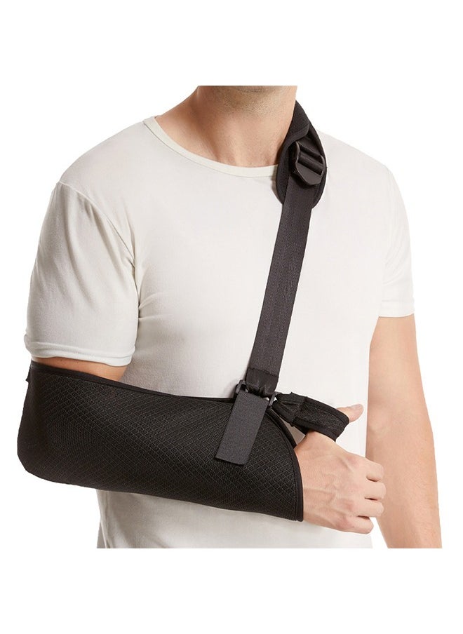 DAREU Arm Sling Shoulder Immobilizer for Left or Right Arm - Comfortable Relief for Shoulder & Elbow Injury, Rotator Cuff Surgery, Broken Wrist, Hand - Adjustable Padded Straps Fit Men & Women (Black)  - Image 1
