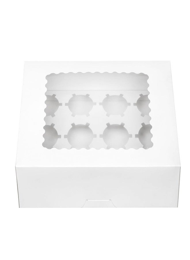 longteam Pre-folded 12 count Cupcake Boxes, 6-Set Cupcake Container with Window Transport Holders Holding 72 pastry Box for Birthday, Holiday, Party Bakery Supplies 12.8" x 9.8" x 3.54" (White-6 Pack) - Image 1