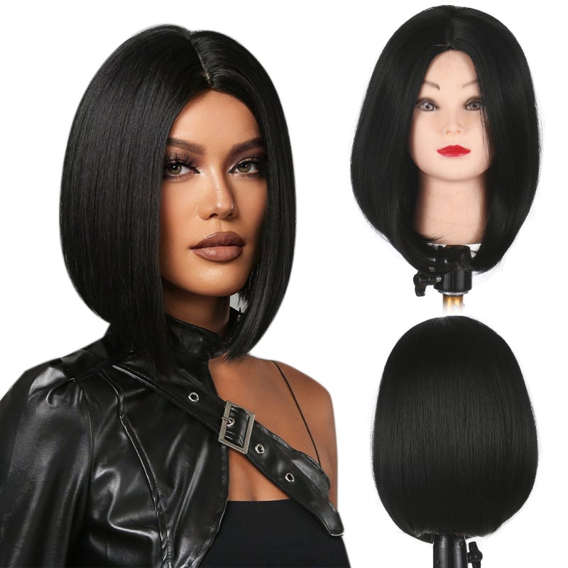 Long Curling Hair Wig: Black High-grade Heat Synthetic Fiber - Breathable Elastic Net Cap Adjustable Straps Daily Hair Wig for Women Cosplay Parties Holidays - Image 1