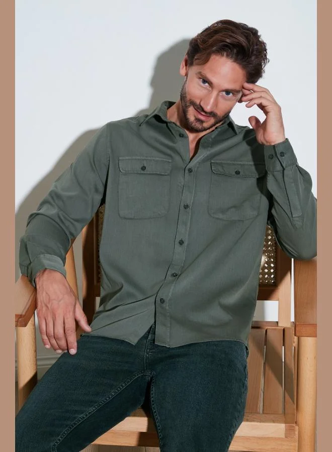 Buratti  Buratti Cotton Double Pocket Regular Fit Shirt Men's SHIRT CF25W128858 for Men | Best Price UAE