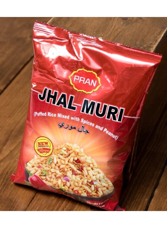 بران Jhal Muri أرز منفوش بنكهة الواسابي 45 جم – سناك مقرمش وحار جاهز للأكل – عبوة 6 قطع - Image 2