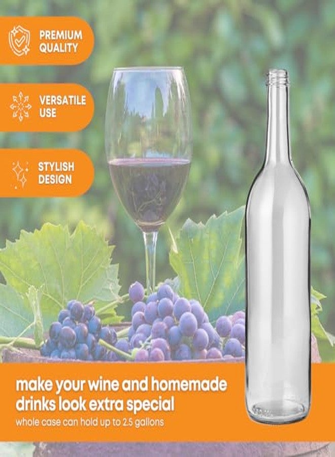 FastRack 750 ml Clear Bordeaux Wine Bottles (Pack of 6) with 6 Whiite METAL Caps | W5 Flint Flat-Bottomed Glass Bottles Ideal for Wine Making and Storage - Image 5