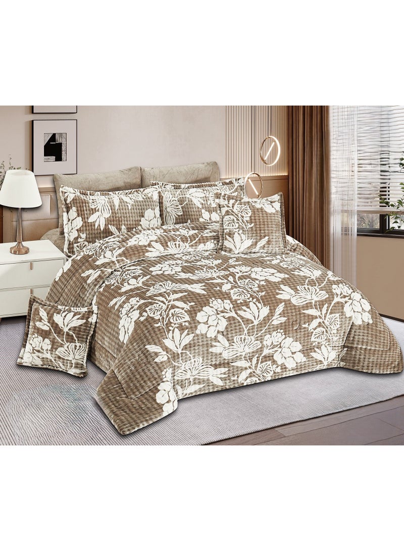 مارك مفرش نفرين سرير شتوي بتصميم مشجر  فخم مقاس 240*260 سم - Image 1