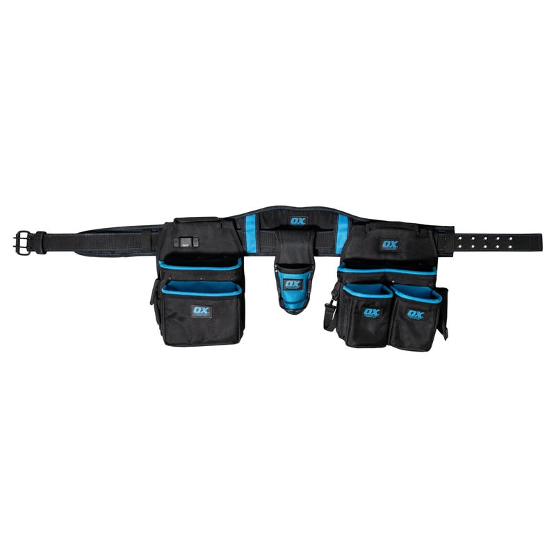 OX Pro Nylon Electrician Tool Belt with Pouches Electrical Tool Belt with Padded Back Support Made with Ballistic Nylon and PVC Coated Pouches OXP269101