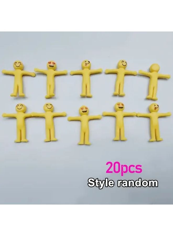 20pcs Stretchable Rubber Figures Soft Face Changing Limbs Bendable Poseable Body Parts - Image 1