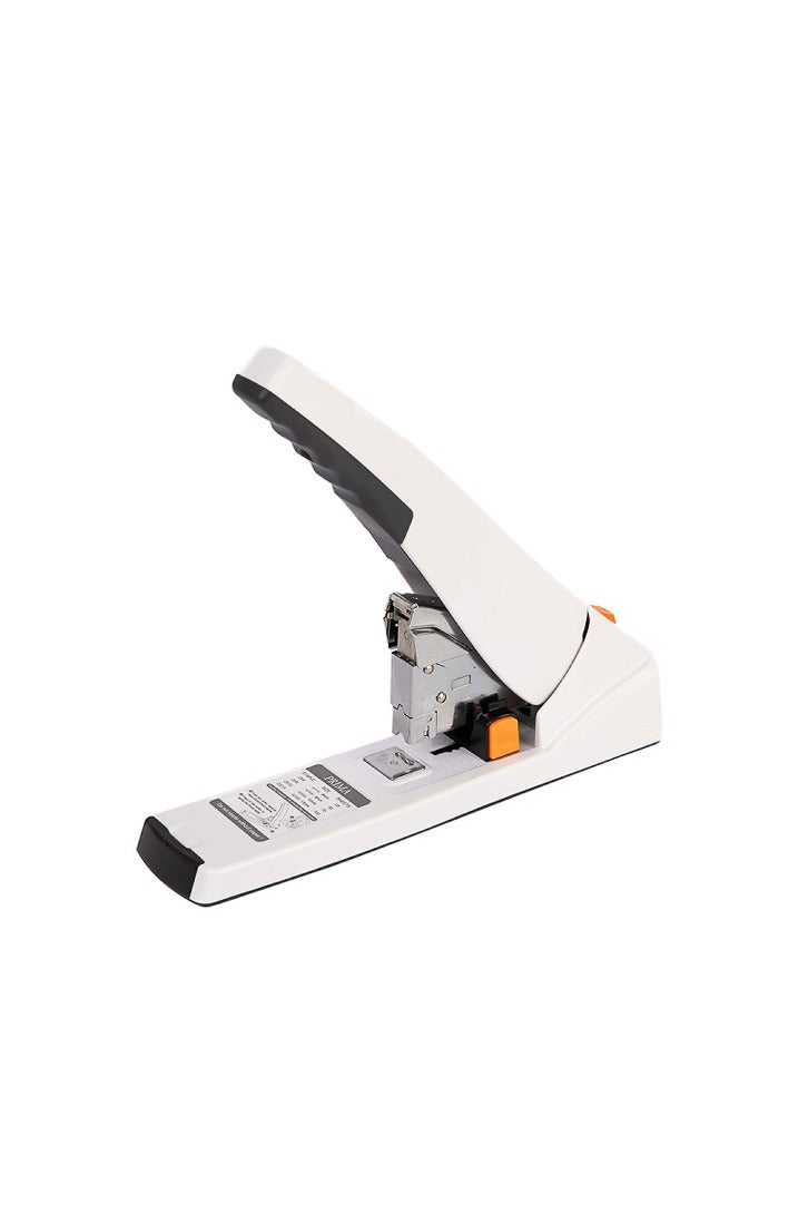 بريما دباسة مكتب قوية بسعة 100 ورقة | هيكل معدني متين وتصميم مريح لمقبض ثابت، دليل ورق قابل للتعديل بعمق 45مم، ملائمة للمكاتب والمدارس والاستخدامات الثقيلة - Image 1