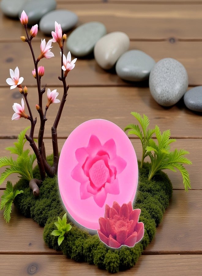 BWESOO Pink Lotus Flower Silicone Molds,Fondant Candy Making Chocolate Molds,for DIY Cupcake Cake Topper Decoration Pastry and Baking Molds Bakeware - Image 2
