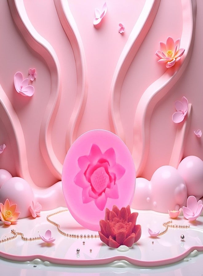 BWESOO Pink Lotus Flower Silicone Molds,Fondant Candy Making Chocolate Molds,for DIY Cupcake Cake Topper Decoration Pastry and Baking Molds Bakeware - Image 4
