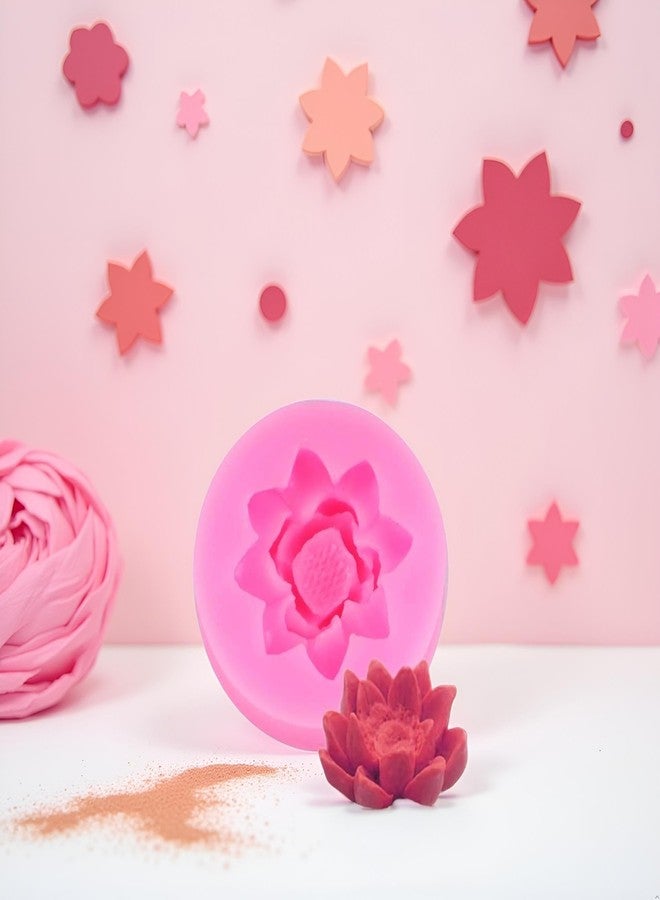 BWESOO Pink Lotus Flower Silicone Molds,Fondant Candy Making Chocolate Molds,for DIY Cupcake Cake Topper Decoration Pastry and Baking Molds Bakeware - Image 3