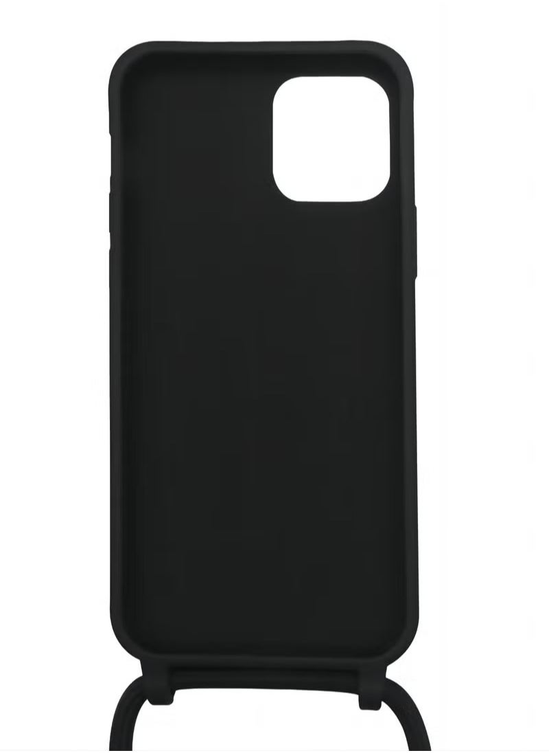 Generic - Apple iPhone 15 Pro Max Edge Case Cover With Textile Hanging Rope Black - Image 1