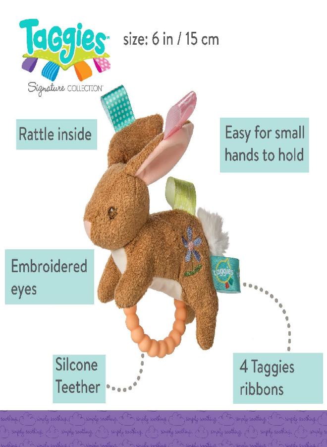 Taggies Teether Baby Rattle, 6", Harmony Bunny - Image 3