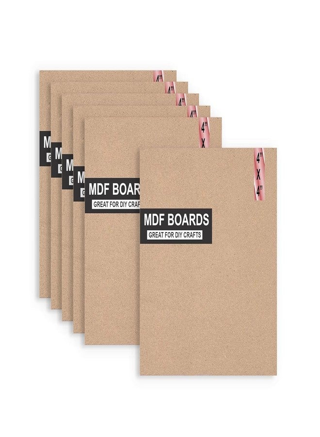 Berrybox 4x4 inch Square MDF Boards 6 Pieces for Mandala, Lippan, Resin Art & Craft, 3mm Thick - Premium Cardboard Material for Artists, Art and Craft Students - Image 1
