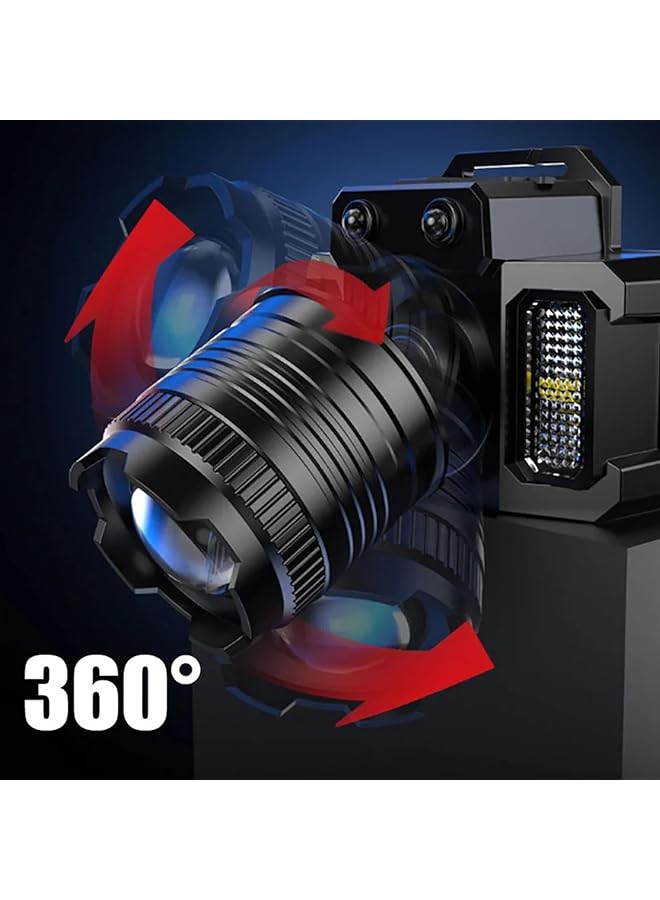 GoodTool Rechargeable LED Headlamp 360° Adjustable Headlamp with Motion Sensor and 5 Light Modes For Hiking Fishing Mountaineering and Camping - Image 5