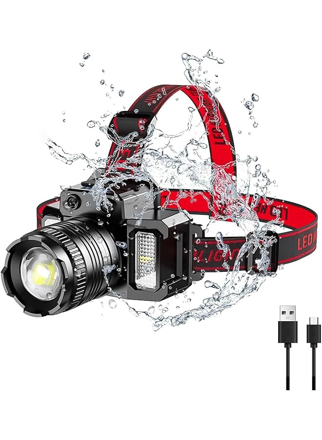 GoodTool Rechargeable LED Headlamp 360° Adjustable Headlamp with Motion Sensor and 5 Light Modes For Hiking Fishing Mountaineering and Camping - Image 1
