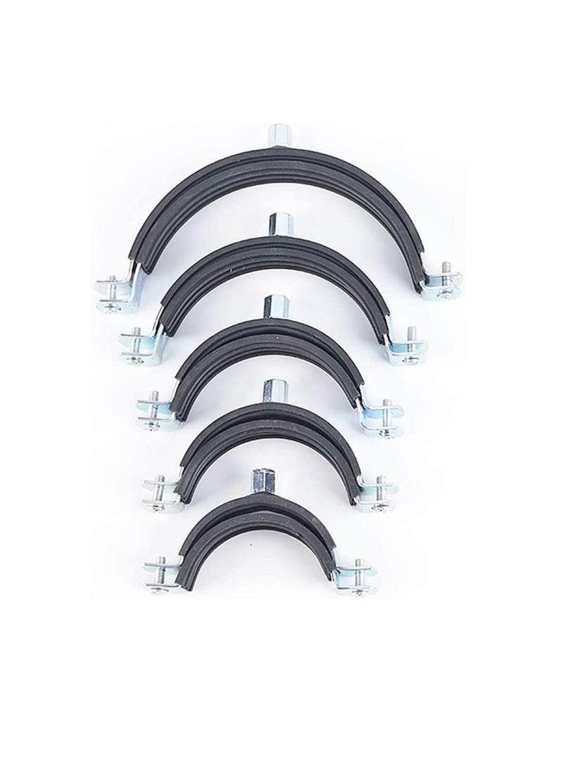 Heavy Duty Adjustable Two-screw Pipe Galvanized Iron (GI) Clamp with Rubber Lined or Unlined for Wall Ceiling Mount Pipe Supports, Split Ring Hanger (1/2 Inch, Pack of 5)  - Image 3