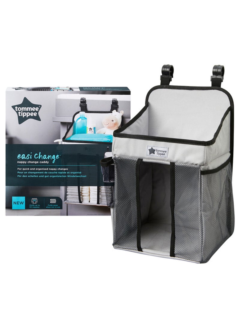 tommee tippee Nappy Caddy, Changing Table Nappy Organiser CaddyFor Nursery, Grey - Image 1