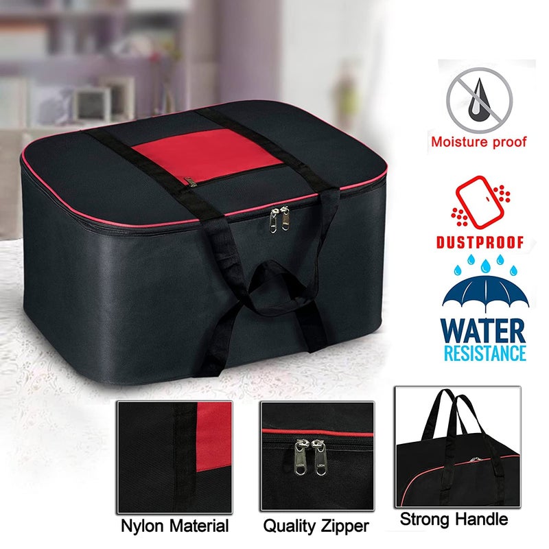 KBS Storage Bag For Clothes Toys Stationery Moisture Proof Nylon Large Size Underbed Wardrobe For Home And Kitchen Rectangular BLACK 2 - Image 4