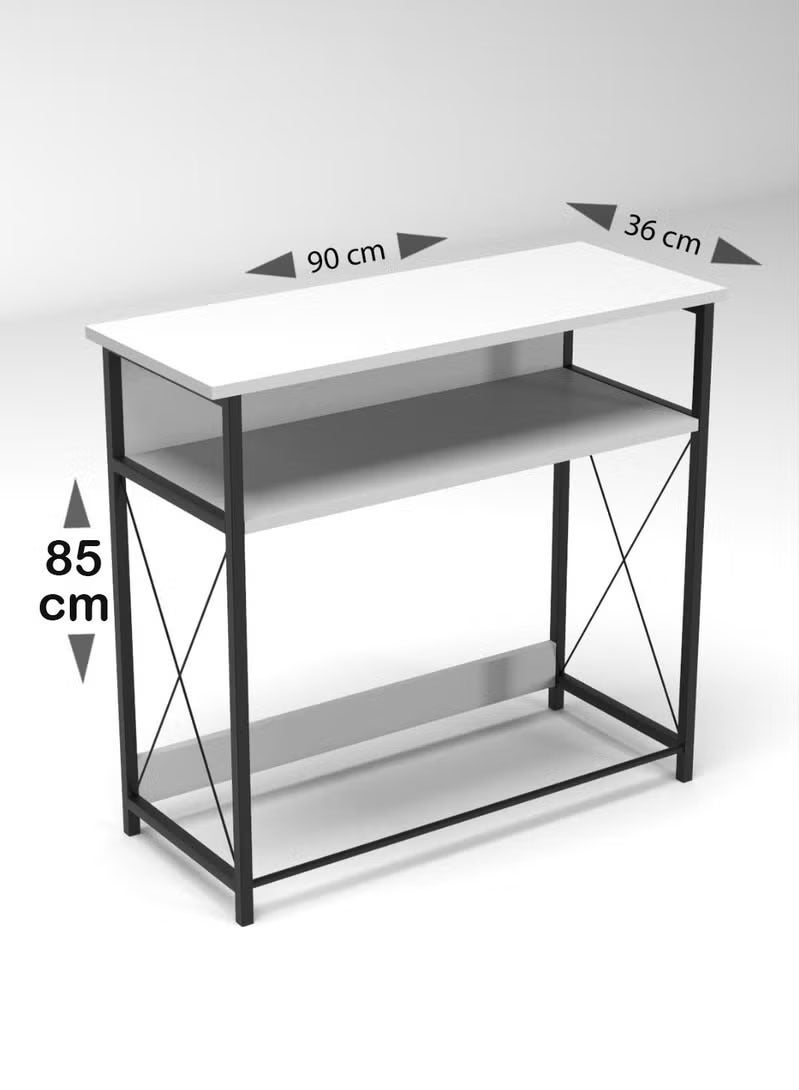 AGD Coffee Corner Table, Entryway Console Table, To Arrange And Organize Your Needs - White / Black - Image 2