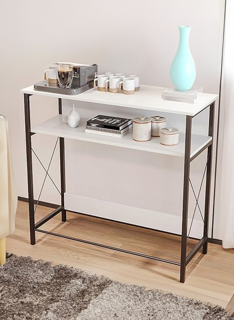 AGD Coffee Corner Table, Entryway Console Table, To Arrange And Organize Your Needs - White / Black - Image 4