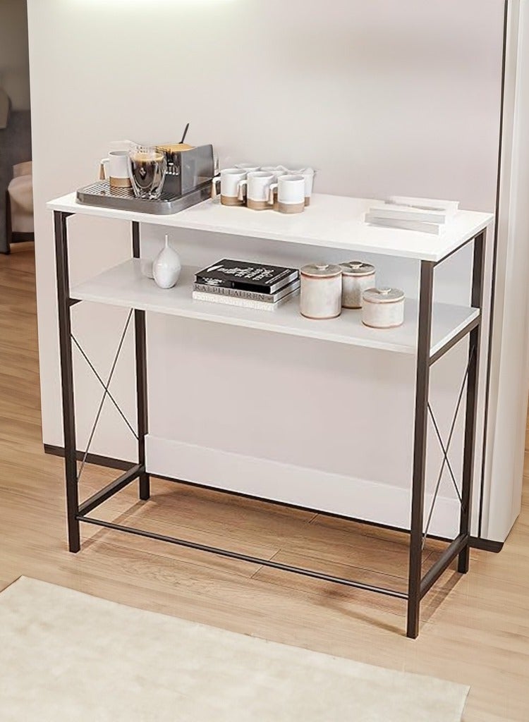 AGD Coffee Corner Table, Entryway Console Table, To Arrange And Organize Your Needs - White / Black - Image 5