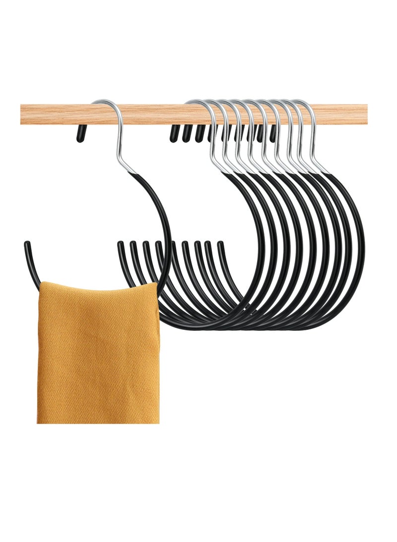 15PCS Scarf Ring Hangers, Non-Slip Belt Rack Tie Hanging Hooks Closet Accessories Scarf Organizer Storage Holders Storage Holders Tie Hanging Hooks for Ties Scarves Belts Tank Tops Pashminas (Black)