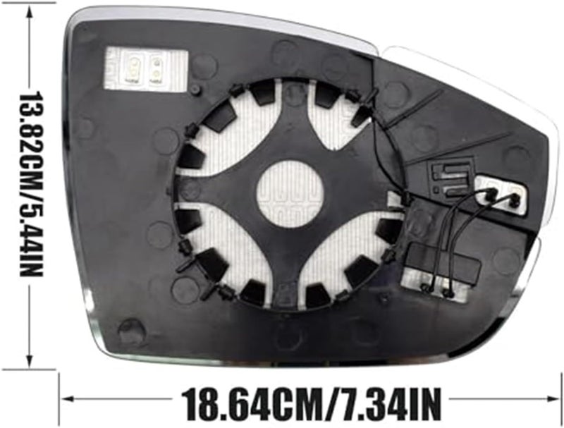 DEMULAX Heated Convex Side Mirror Glass for Ford Focus - Image 2