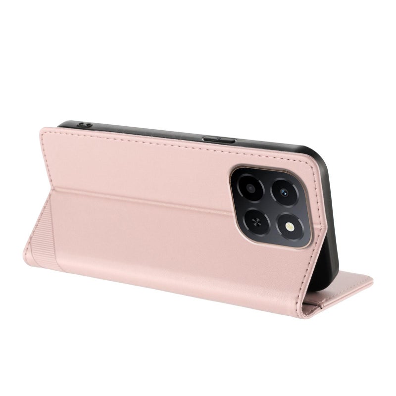 إيروريكس حافظة هاتف جلدية كلاسيكية متعددة الوظائف منقوشة لهاتف For Honor X6c (وردي) - Image 3