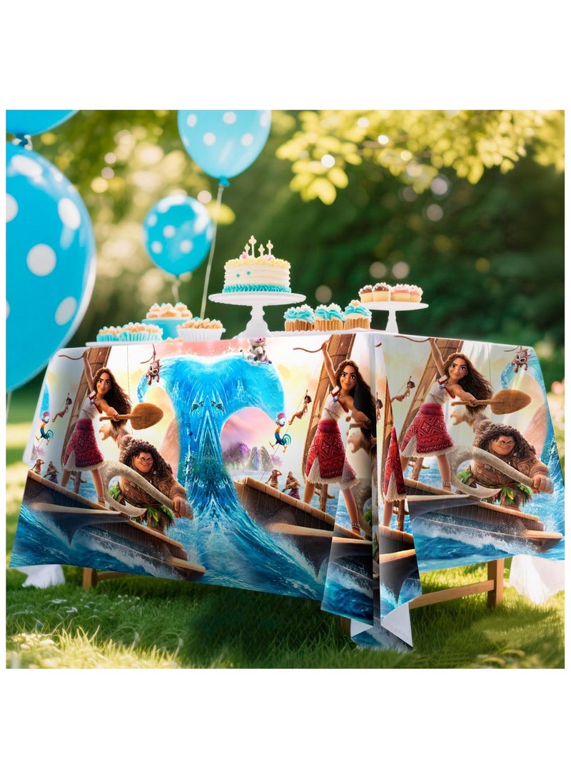 FRUITFUL PARTY 274cm*137cm Moana Party Tablecloths, 3pcs Moana Table Cover 107.9"x 53.9" Moana Birthday Party Decoration Supplies - Image 5