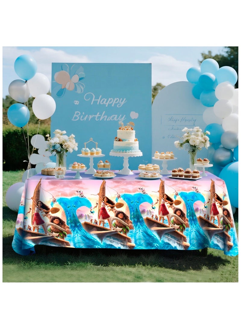 FRUITFUL PARTY 274cm*137cm Moana Party Tablecloths, 3pcs Moana Table Cover 107.9"x 53.9" Moana Birthday Party Decoration Supplies - Image 4
