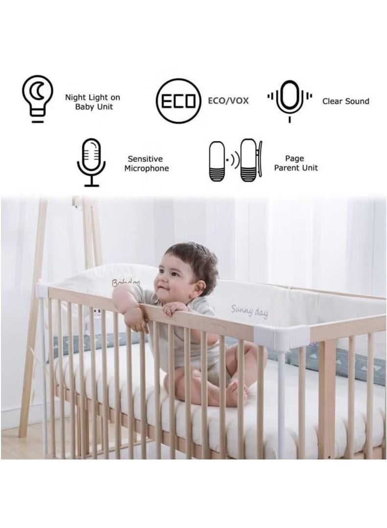 Miamia Audio Baby Monitor, DMG Wireless Rechargeable Baby Care Monitor, High Sensitivity Microphone and Speaker with Night Light - Image 3