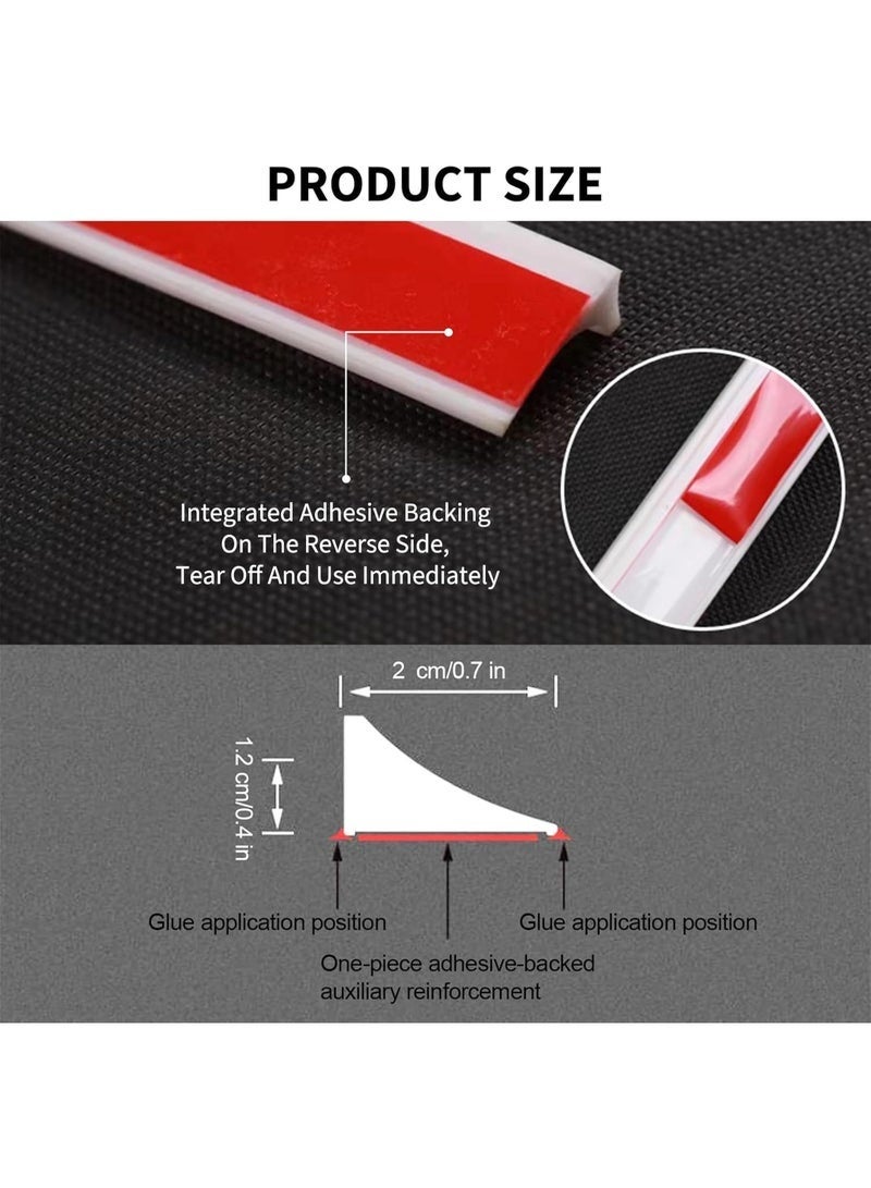 Silicone Water Retaining Strip, Collapsible Shower Threshold Water Dam, Bendable Waterproof Shower Water Blocking Strips, Bath Shower Barrier Retainer Seal Strip (Black) - Image 2