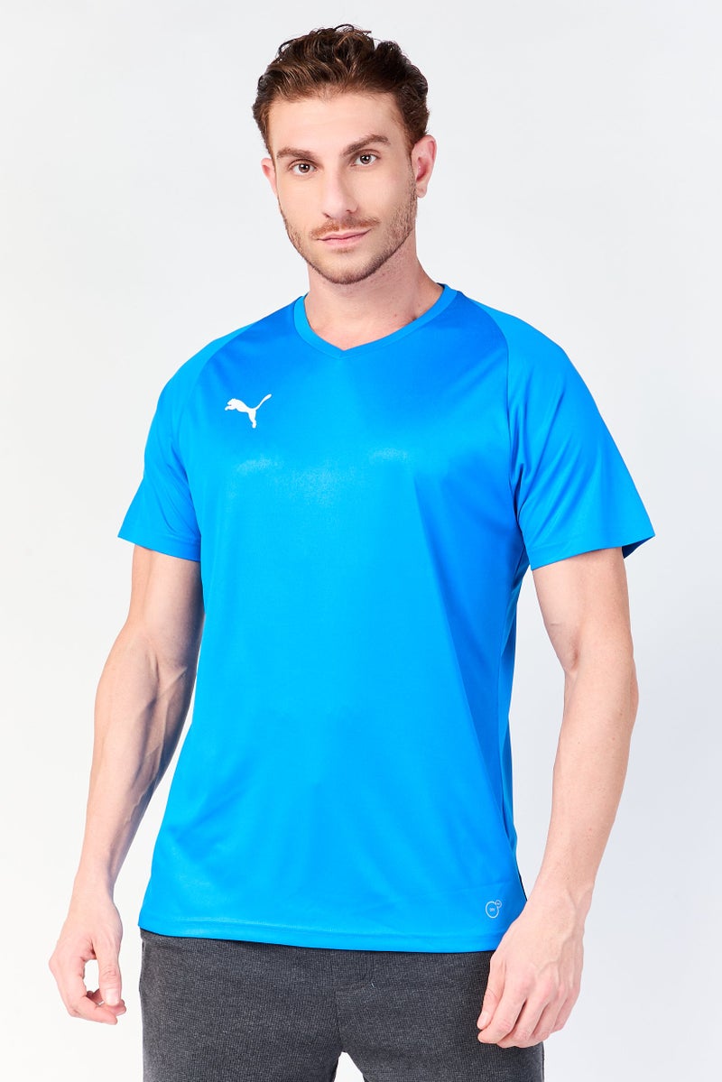 PUMA تي شيرت تدريب قصير الأكمام للرجال، رياضي، أزرق - Image 1