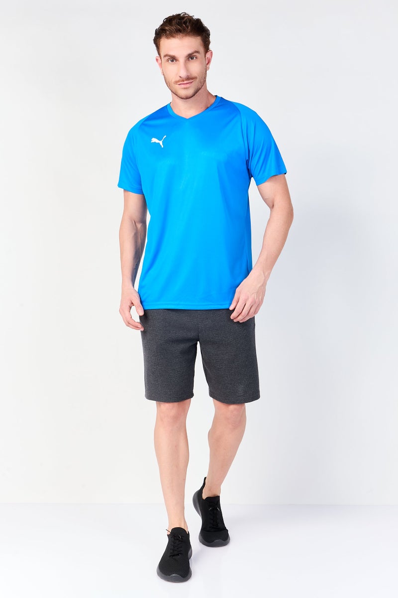 PUMA تي شيرت تدريب قصير الأكمام للرجال، رياضي، أزرق - Image 4