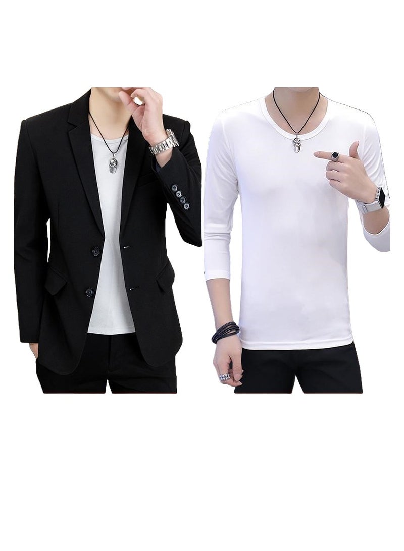 Shougu New Business Casual Slim-fit Suit And Polo Shirt  - Image 1