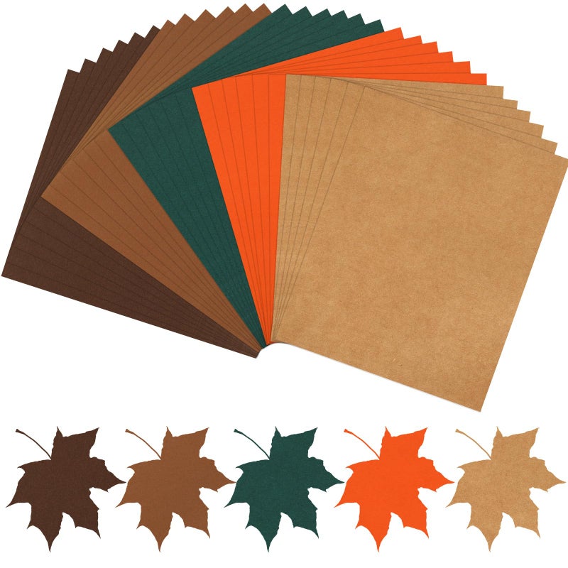 JULBEAR Autumn Cardstock 5 Colors 180gsm 85x11 Fall Colorful Pastel Printer Construction Paper for Kids Scrapbook School Office Printing DIY Craft Card Making Greeting Cards Birthdays 30 Sheets - Image 2
