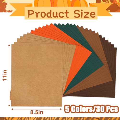 JULBEAR Autumn Cardstock 5 Colors 180gsm 85x11 Fall Colorful Pastel Printer Construction Paper for Kids Scrapbook School Office Printing DIY Craft Card Making Greeting Cards Birthdays 30 Sheets - Image 3