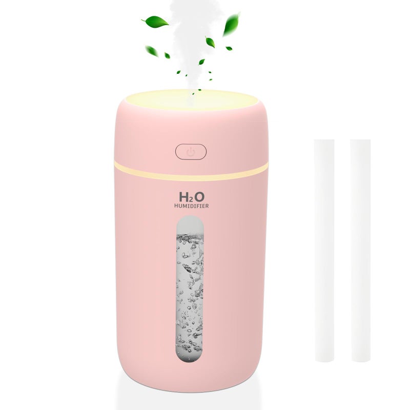 Lisacool Small Humidifier,Portable Mini Humidifier for Bedroom,Office, Car,Travel with Night Light, Auto Shut-Off,Super Quiet (Pink) - Image 1