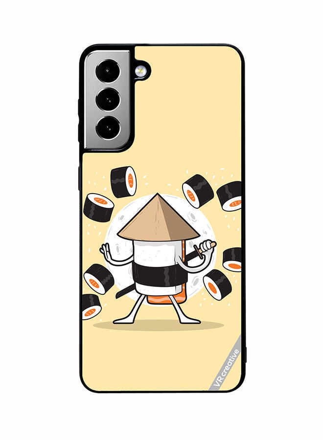 VR CREATIVE Protective Case Cover For Samsung Galaxy S21 FE 5G Samurai Sushi Design Multicolour - Image 1