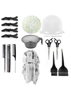 TWIREY Home And Professional Beauty Makeup Hair Cutting Scissors Apron Combs Hair Color Dye Brushes Bowl For Hair Color Salon Hair Clips Hair Treatment Kit Combosilicone Highlighting Cap  - Image 2