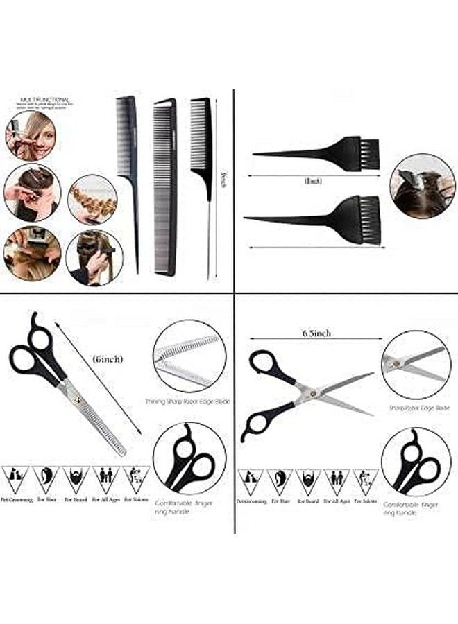 TWIREY Home And Professional Beauty Makeup Hair Cutting Scissors Apron Combs Hair Color Dye Brushes Bowl For Hair Color Salon Hair Clips Hair Treatment Kit Combosilicone Highlighting Cap - Image 3