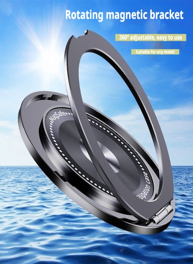 New mobile phone magnetic ring holder 360° rotating portable tablet desktop metal universal strong adhesive ring holder - Color: light blue - Image 2