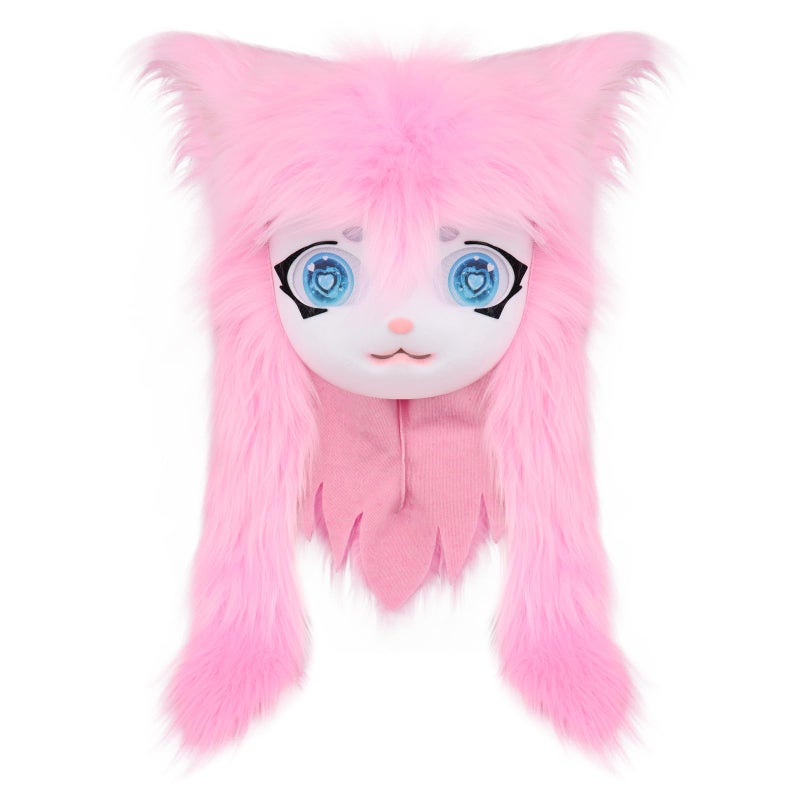 SMILETERNITY SMILETERNIT Animal Head Cat Fursuit Cut Mask Halloween Masquerade Cosplay Costume Props Pink - Image 5