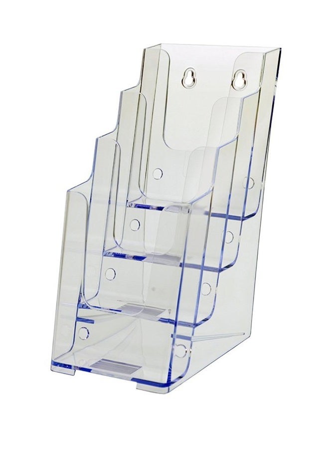 4 Tier Tri-fold Brochure Holder Lucite Counter Top