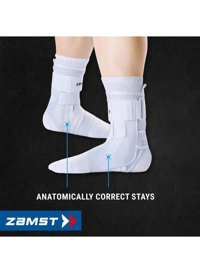 Zamst A1 White Ankle Brace for Sports - Breathable Sports Ankle Support for Men and Women with Adjustable Three Way Straps for Moderate Lateral Ankle Sprain - Left, Medium - Image 5