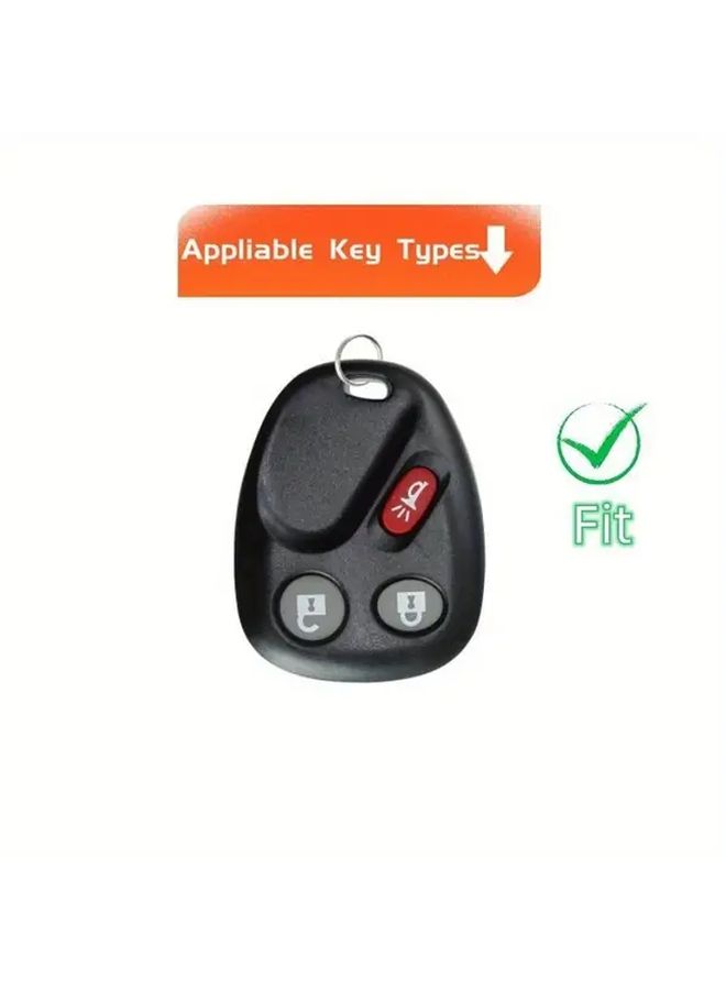 Key Fob Cover Keychain For Chevy Tahoe Suburban Silveryado Avalanche Equinox SSR GMC Sierra Yukon Cadillac Escalade Hummer H2 Pontiac Torrent Black - Image 3
